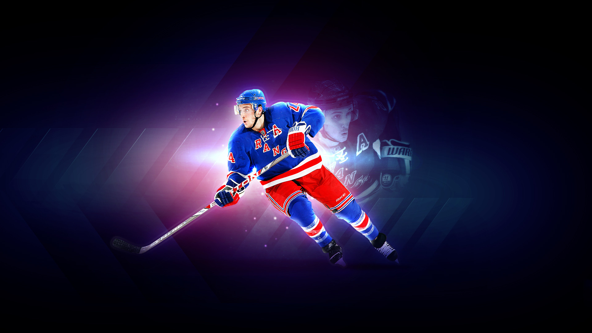 New York Rangers Hockey Player in Action