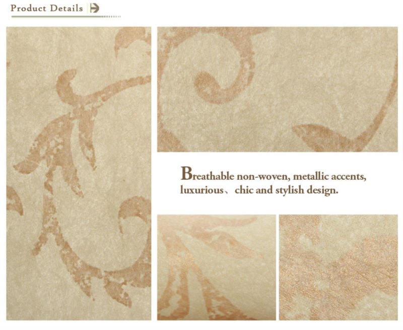 Elegant Scroll Design High end Non woven Home Wallpaper 800x655