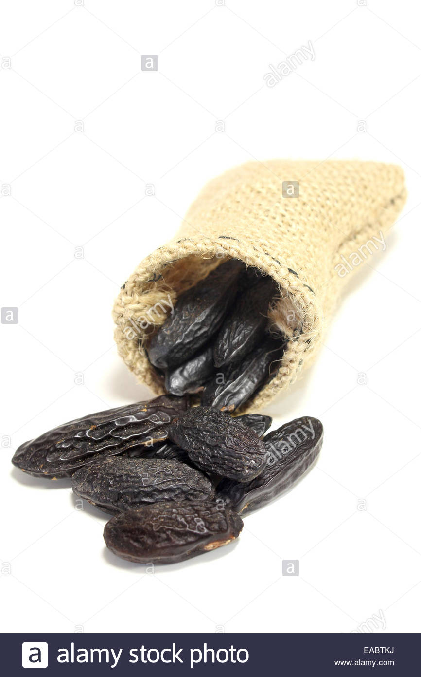 Dried Tonka Beans On A White Background Stock Photo
