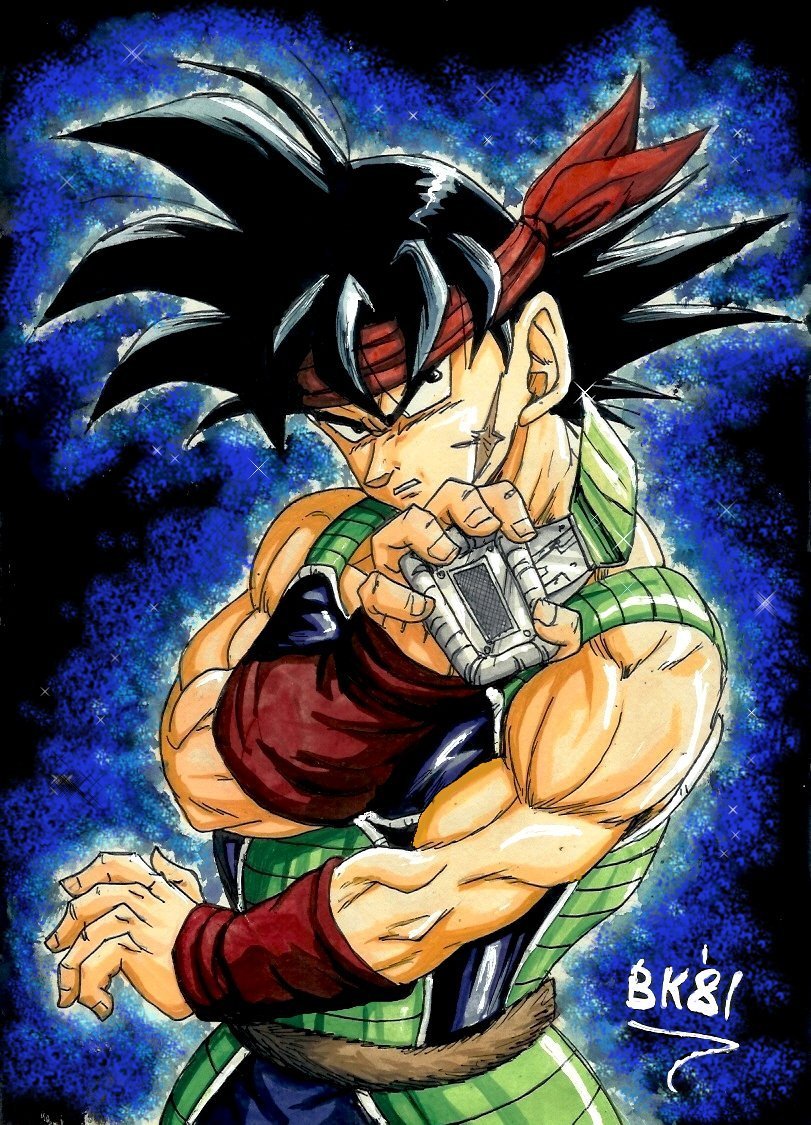 Bardock Posing While Holding His Scouter Jpg