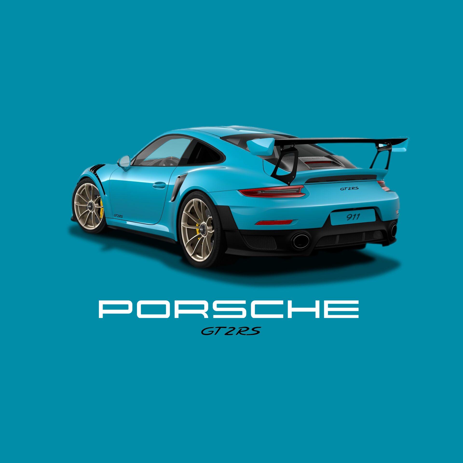 Porsche Gt2 Rs Miami Blue White Gold Forged Alloys