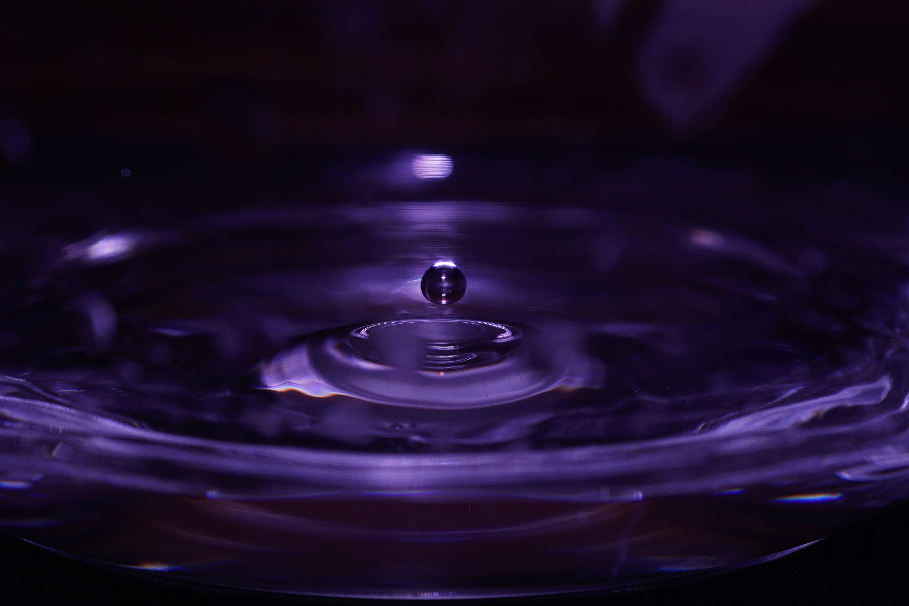 Clean Close Up Drop Of Water Droplet Liquid Macro Ripple Wallpaper