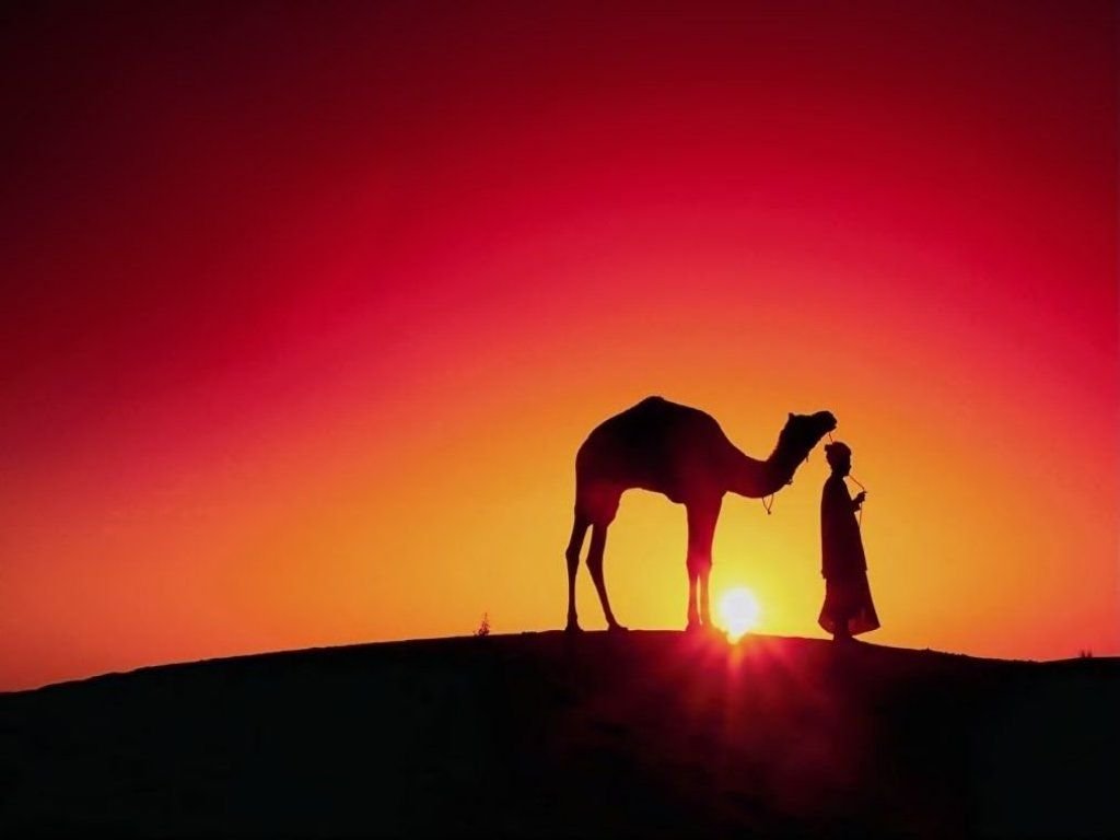 Sunset In Desert Landscapes Puter Desktop Wallpaper