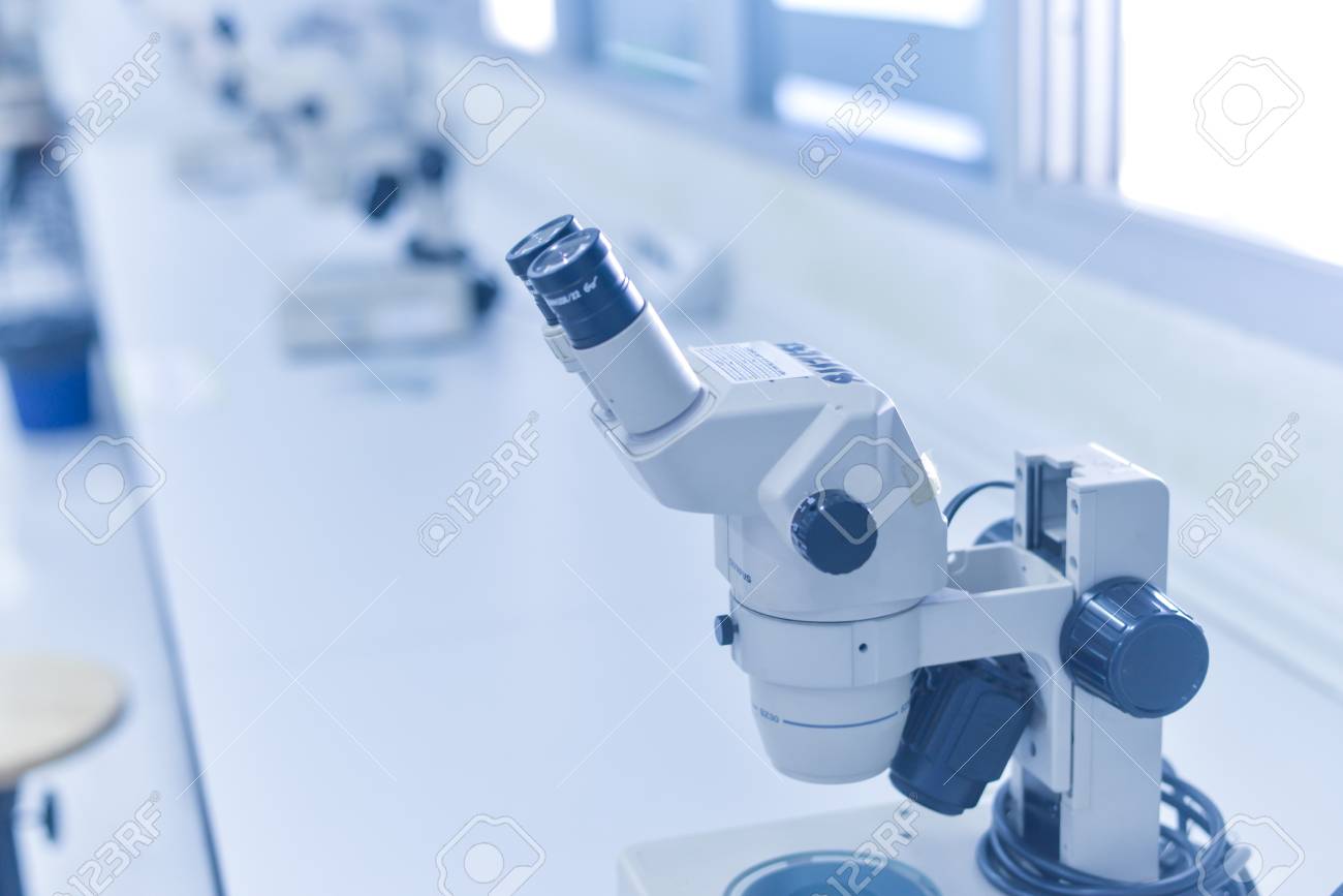 Medical Equipment Microscope Background Stock Photo Picture And