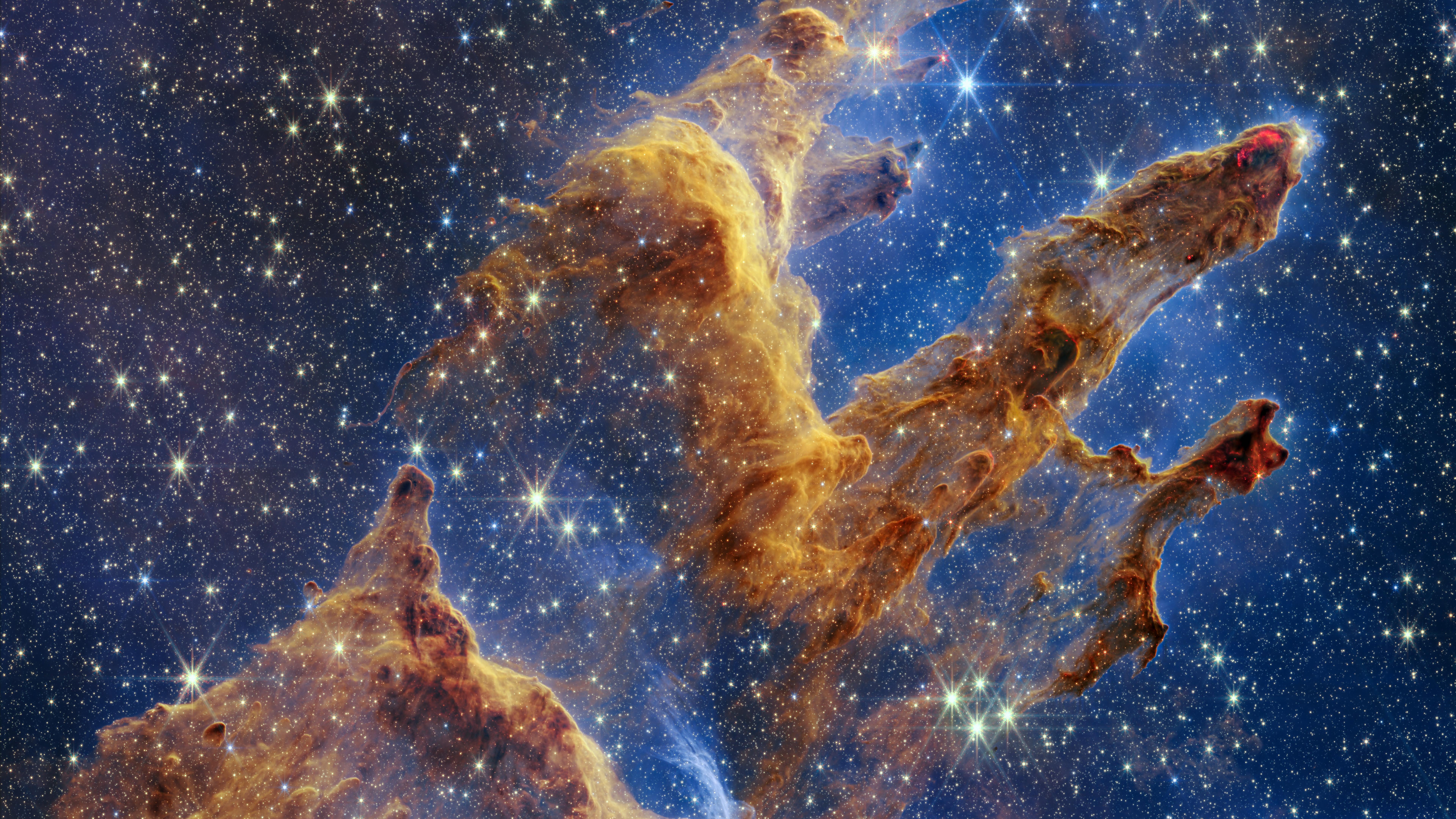 Space Nebula Pillars of Creation NIRcam Image 4K Wallpaper iPhone