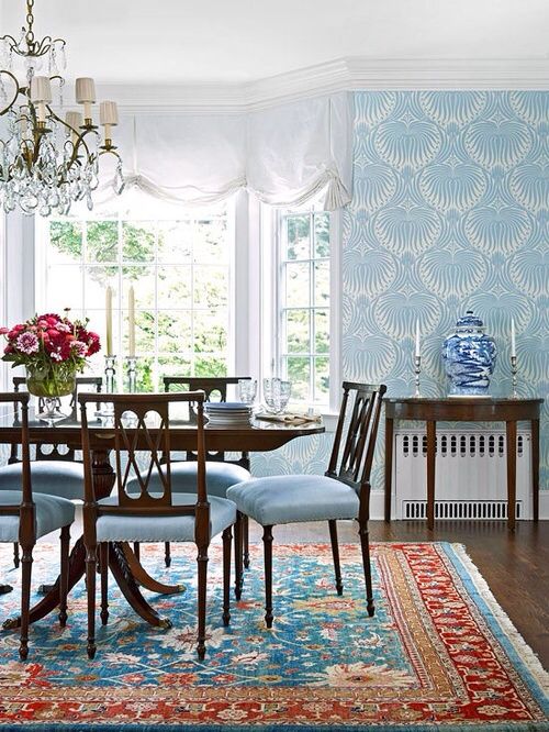 Farrow And Ball Lotus Wallpaper Is Wonderful In Blue With This