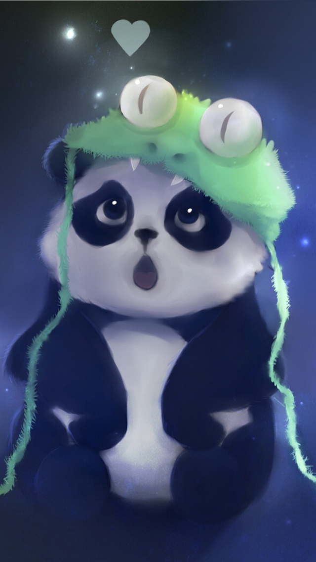 Cute Panda Painting iPhone S C Se Wallpaper