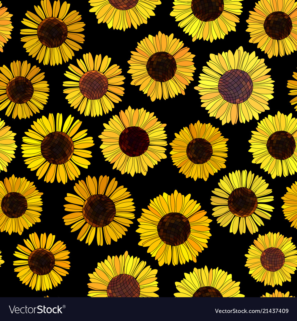 Seamless Sunflowers Background Royalty Vector Image