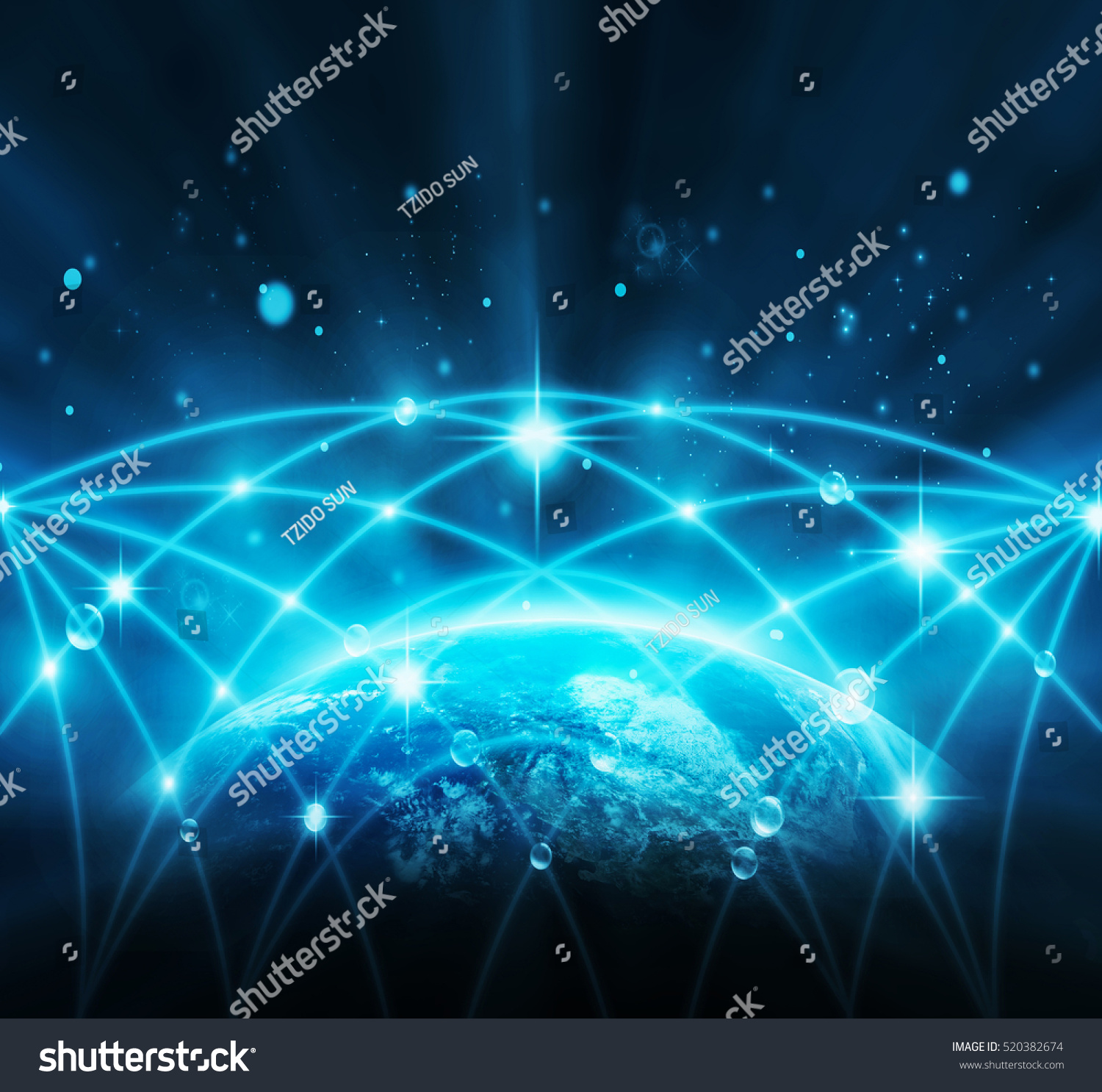 Part Earth Network Line Point On Stock Photo Edit Now 520382674