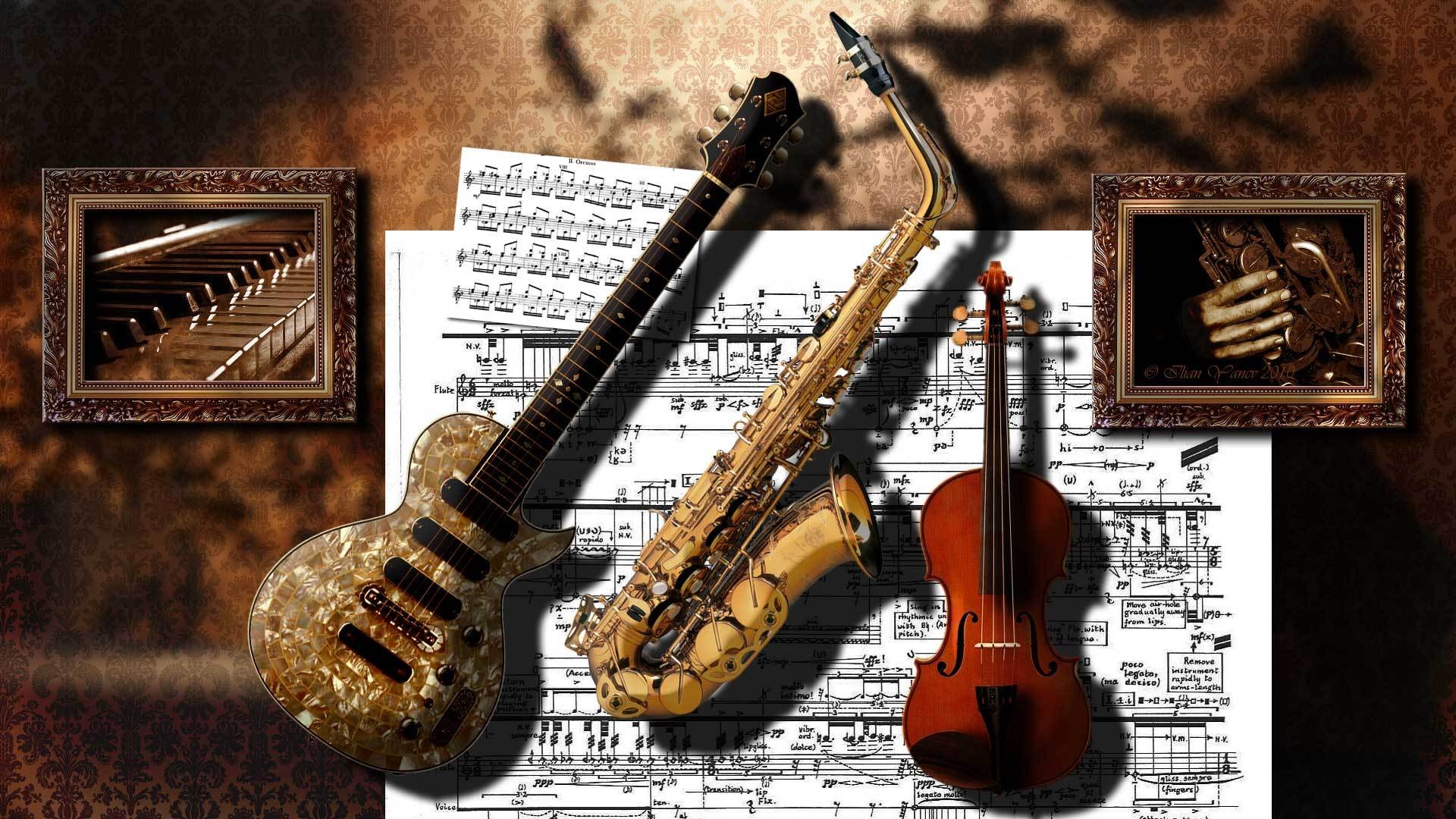 Music Instruments Wallpaper Artwork