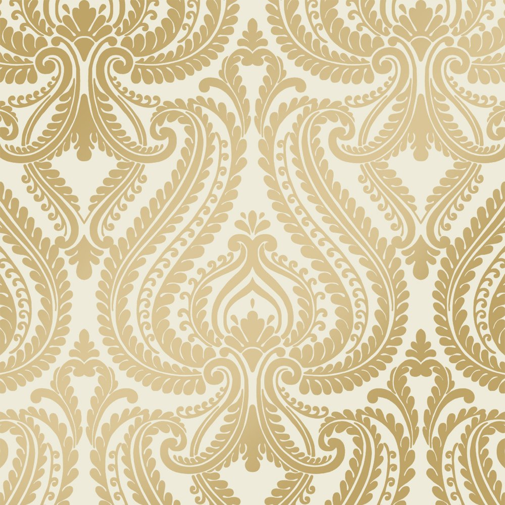 Damask Bright Gold Wallpaper Roll  Myindianthings