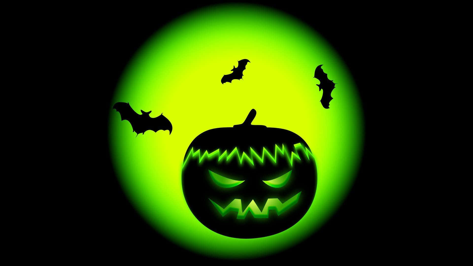 Green Neon Halloween Jack Wallpaper