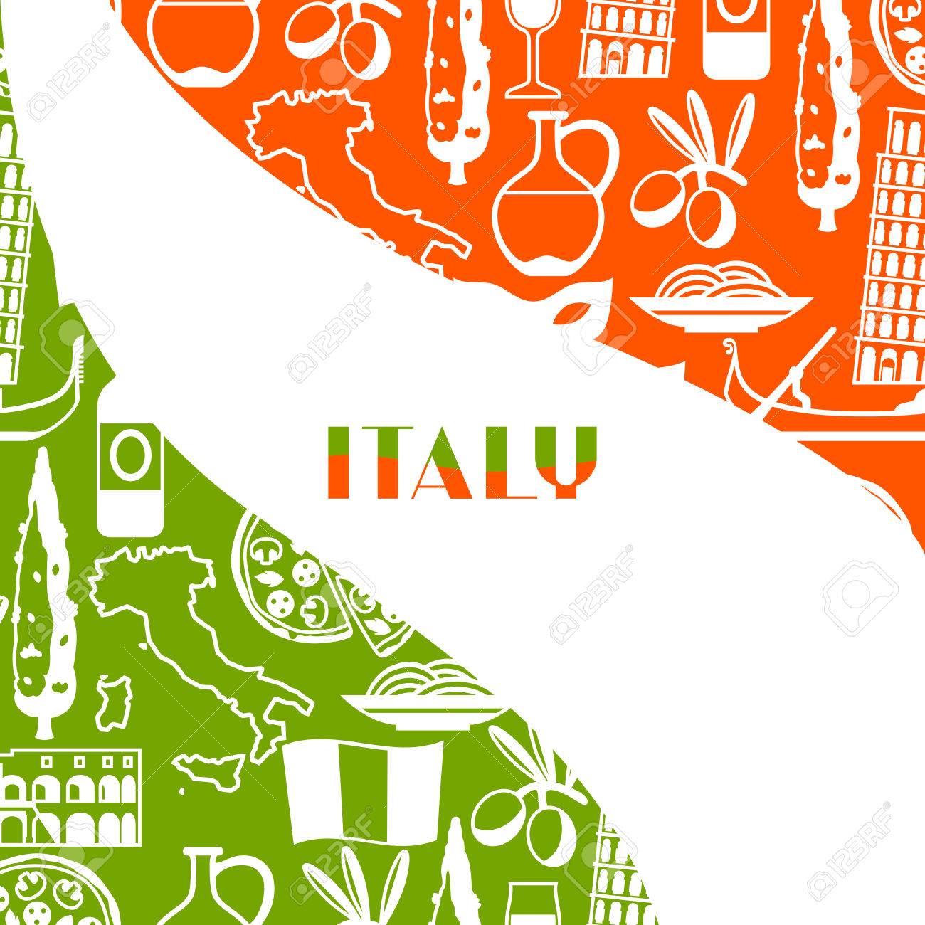 Italy Background Design Italian Symbols And Objects Royalty Free