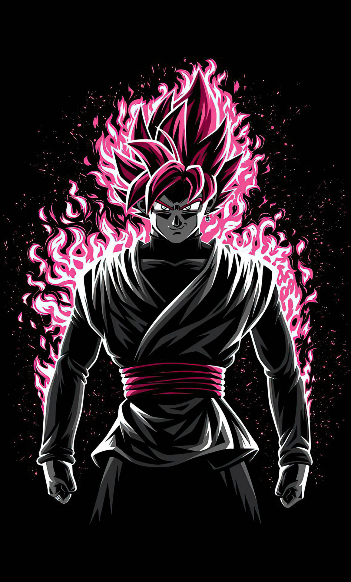 Pink Flames Goku Dragon Ball Z iPhone Wallpaper