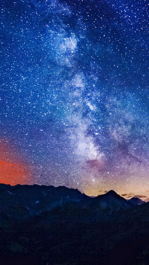 Milky Way Mountains Wallpaper iPhone