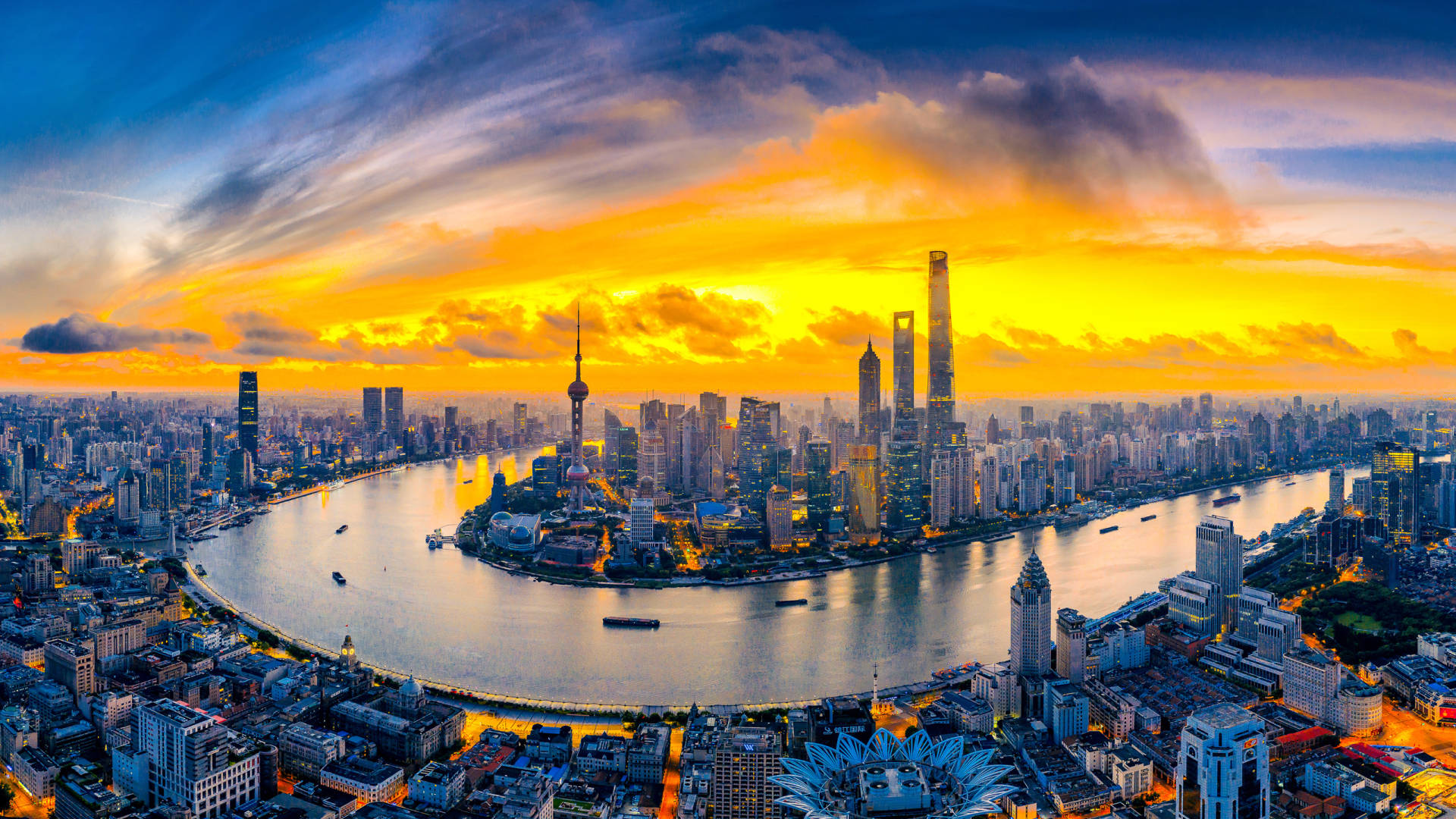 Shanghai Cityscape Panorama Roqceaxwbo8psr5t Wallpaper