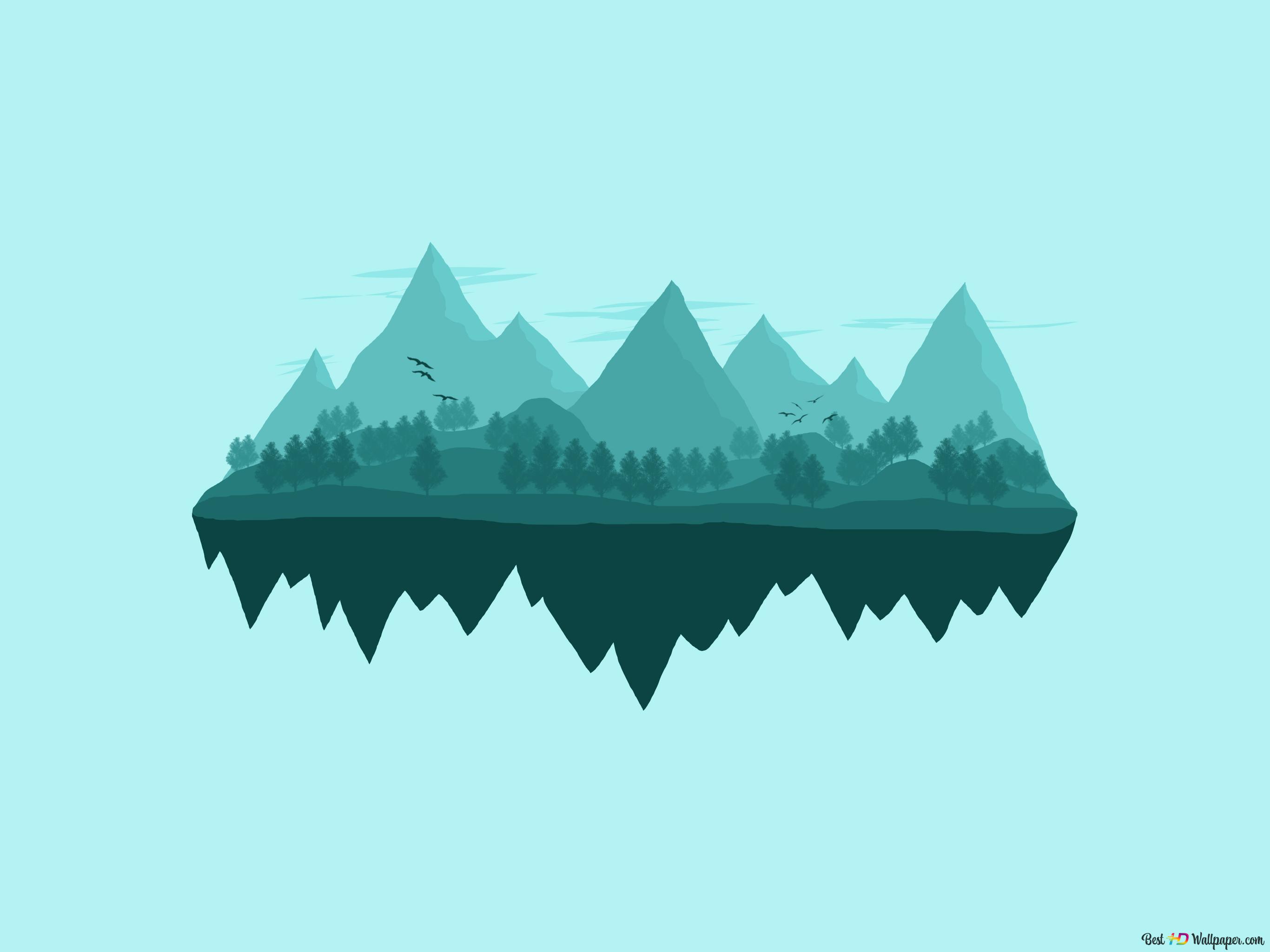 Floating Island 4k Wallpaper
