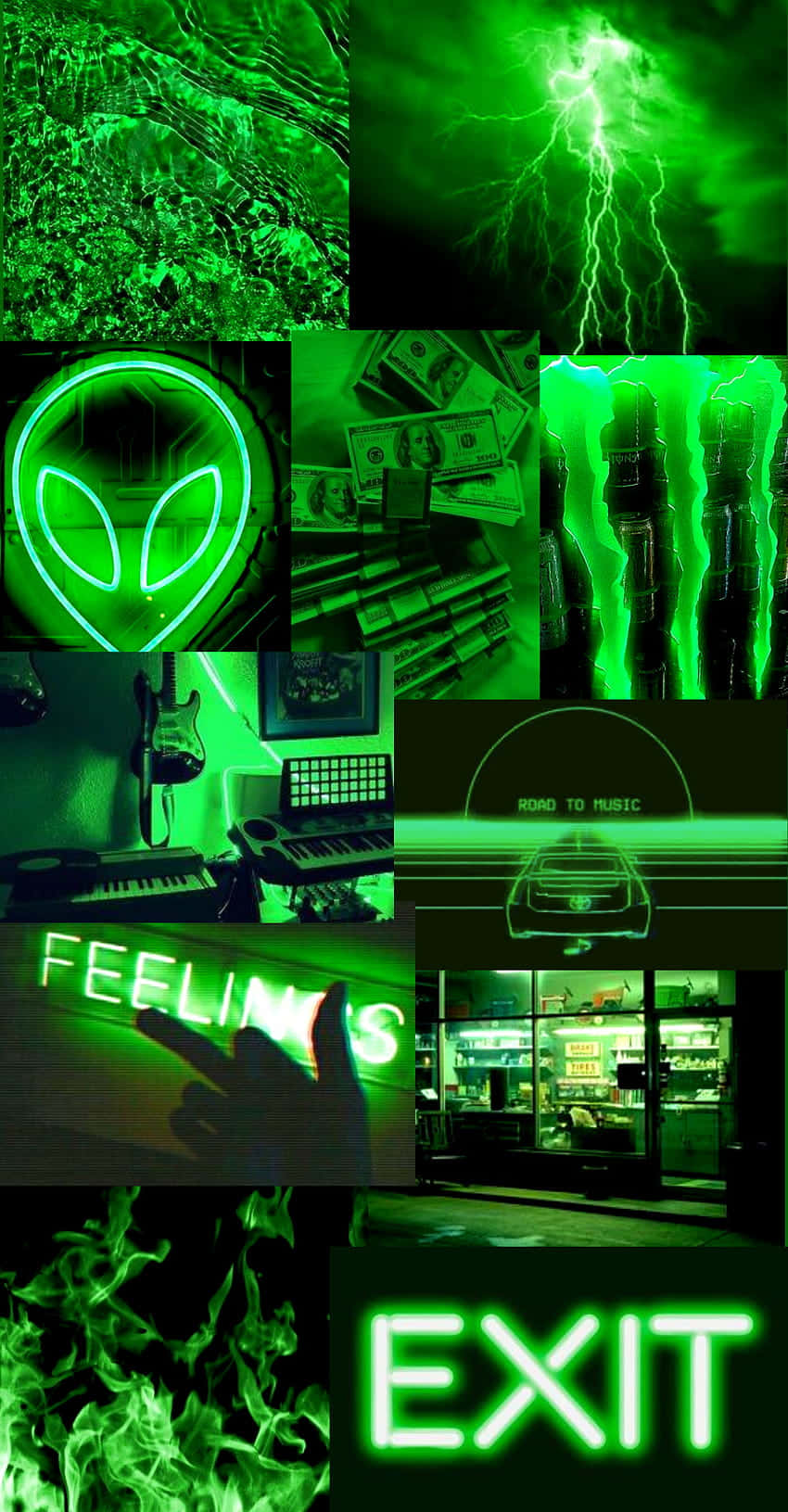 Mesmerizing Neon Green Aesthetic Wallpaper
