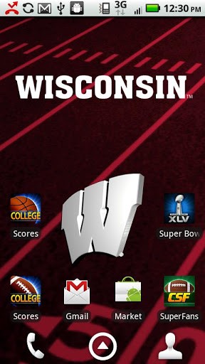 Wisconsin Badgers Live Wallpaper with animated 3D logo Background