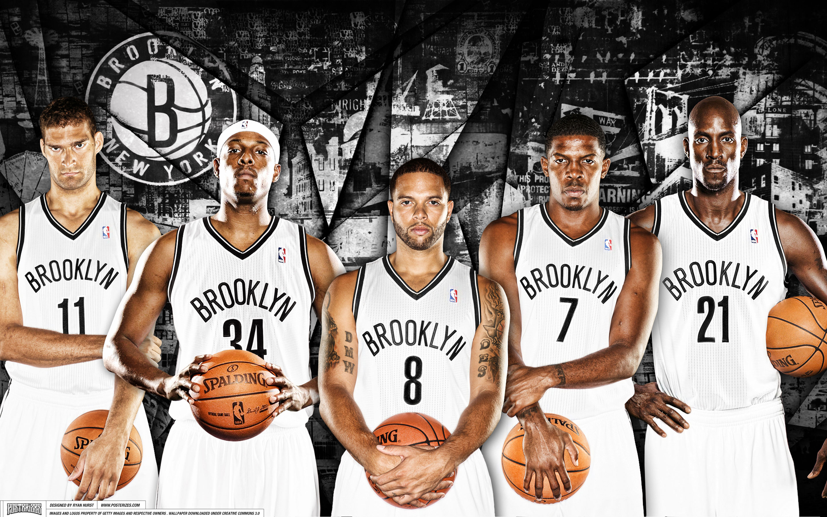 Brooklyn Nets 2014 Starting 5 2880x1800 Wallpaper