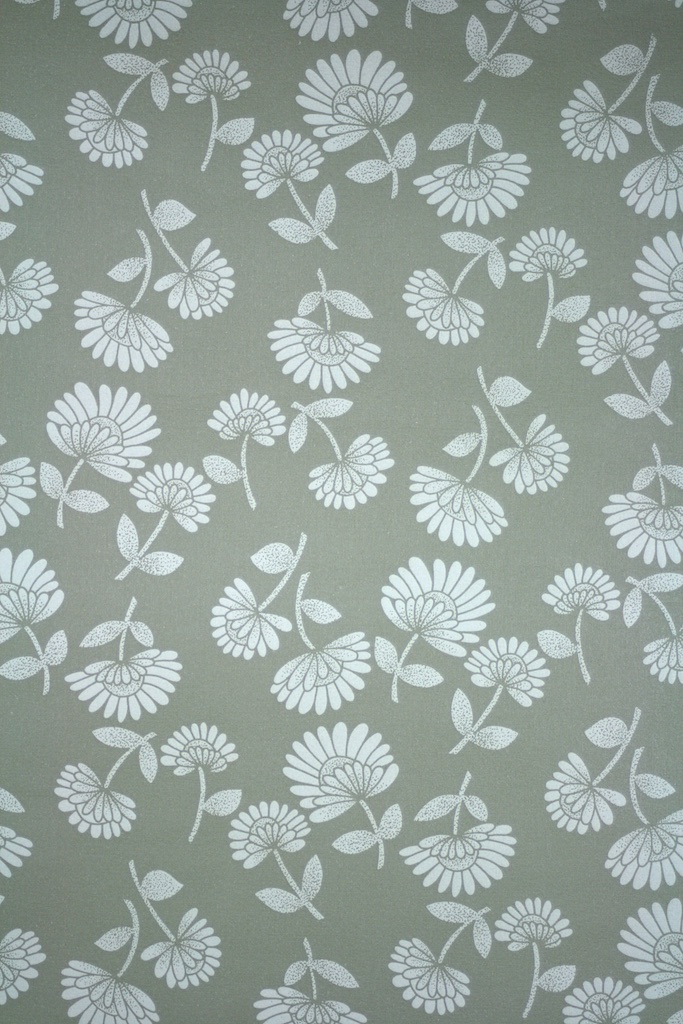 Modern Grey and White Floral Wallpaper   Retro Wallpaper