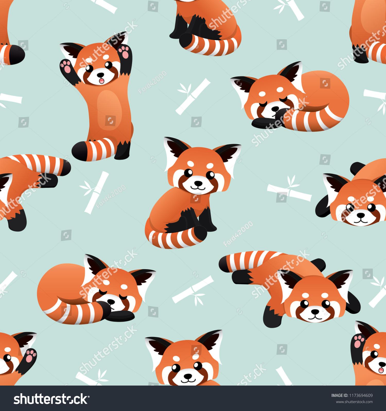 🔥 Free download Seamless Cute Red Panda Bamboo Vector Stock Vector ...