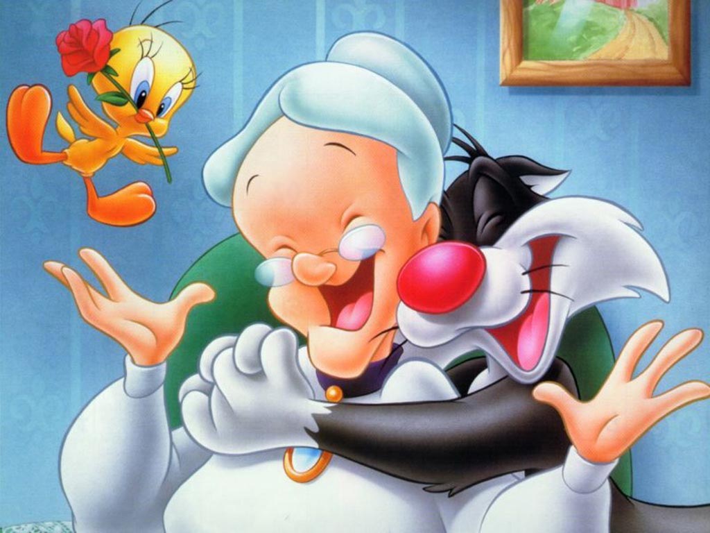Granny Sylvester And Tweety Happy Wallpaper Looney Tunes