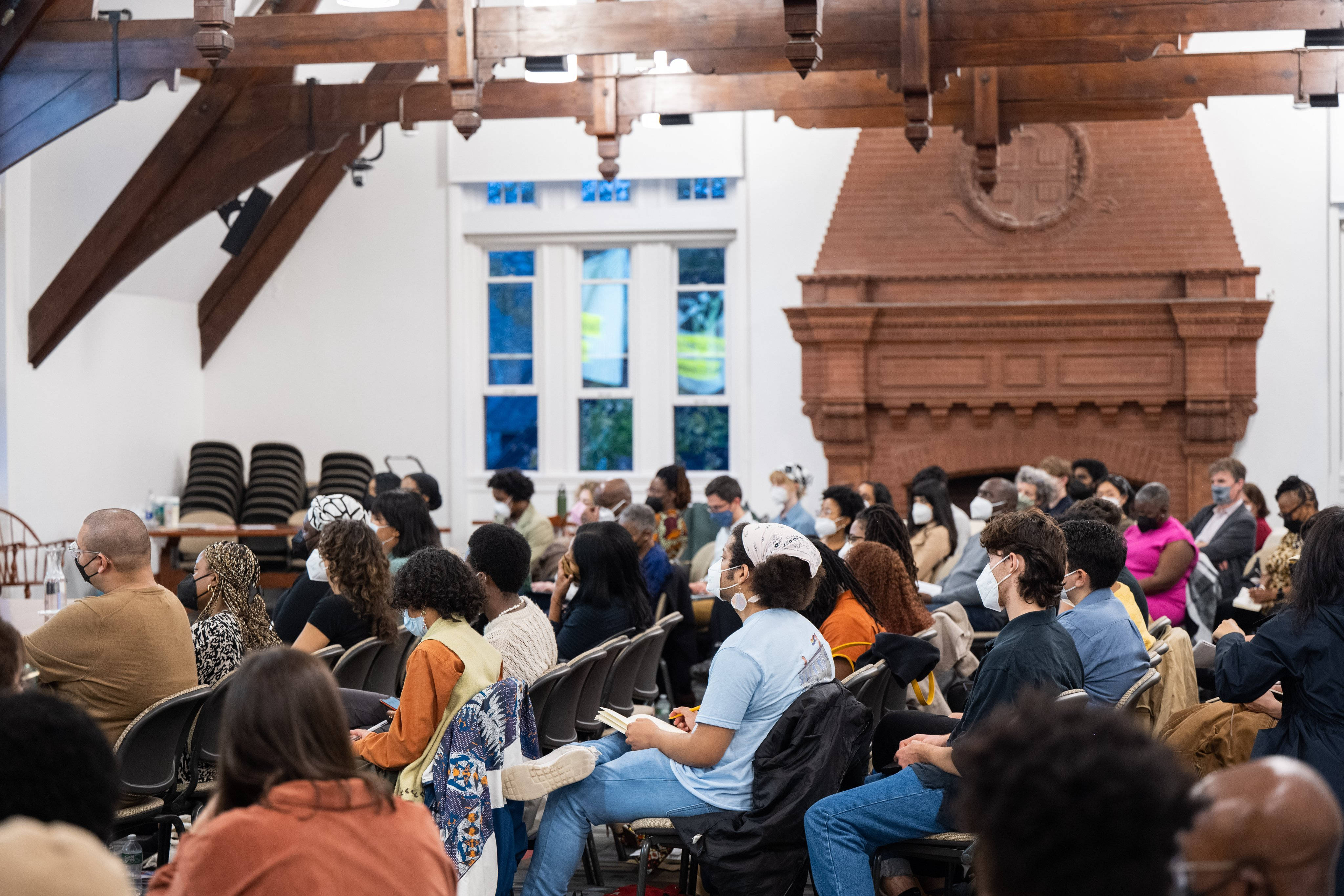 Brown University Hall With Students Wallpaper