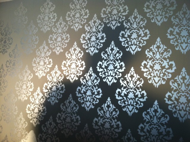 Handmade And One Of A Kind Damask Stencil Contemporary