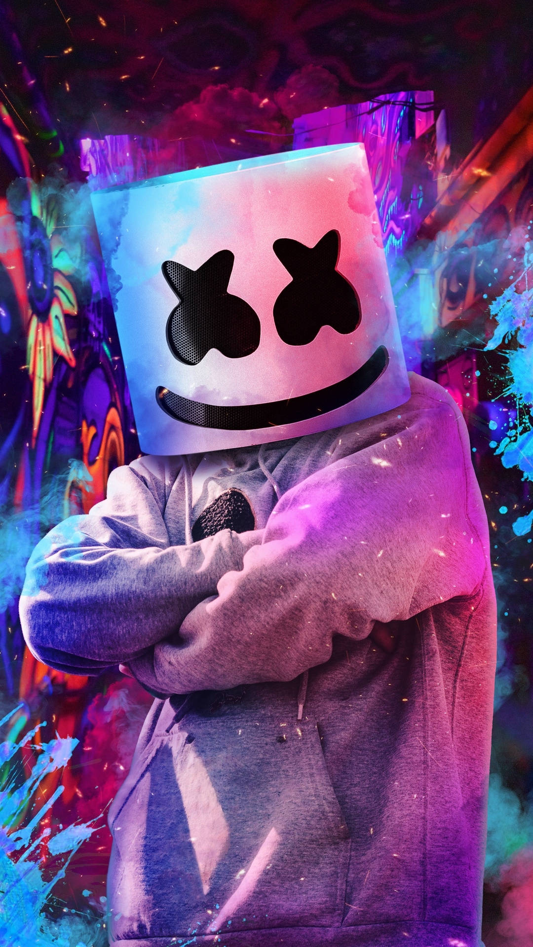 Colorful Marshmello HD iPhone Wallpaper