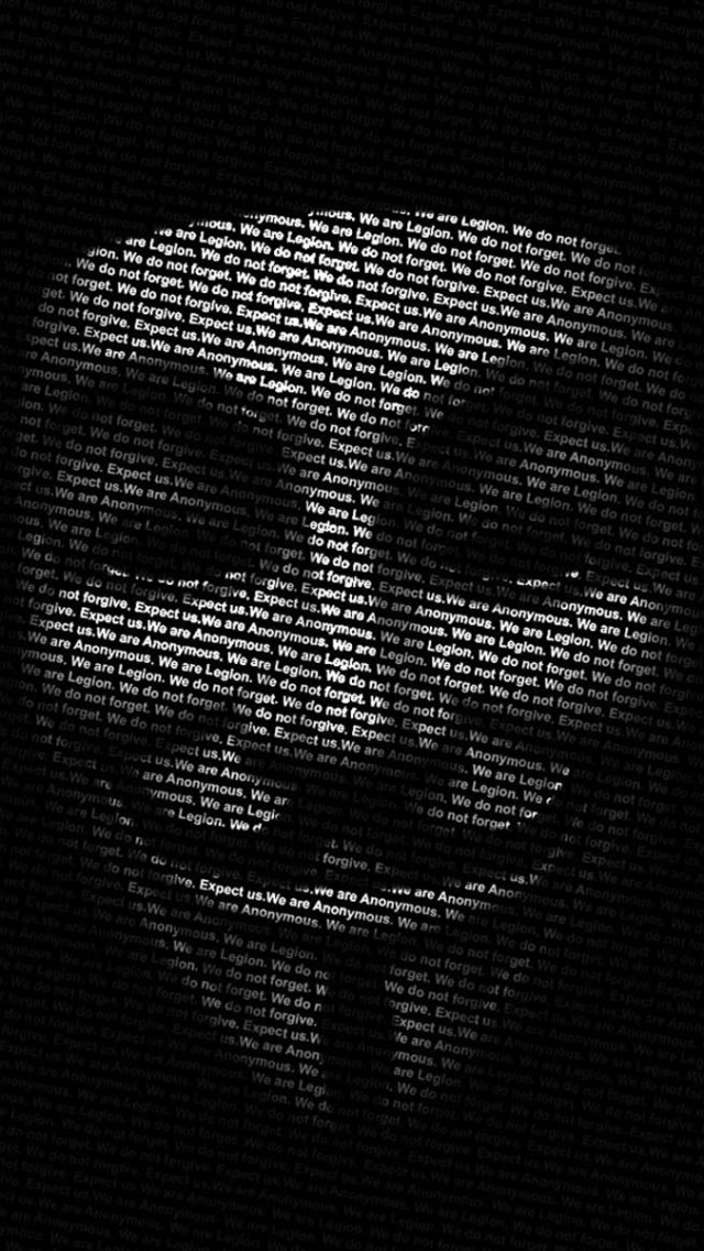 Anonymous Mask Black iPhone 5s Wallpaper