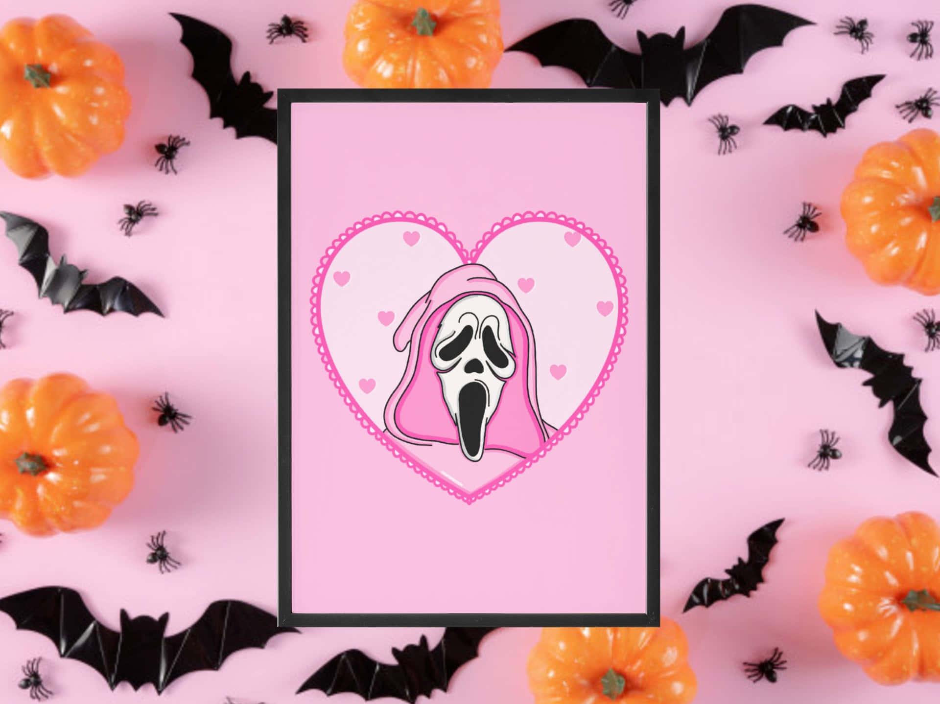 Free Download Download Pink Halloween Ghost Face PFP Wallpaper 