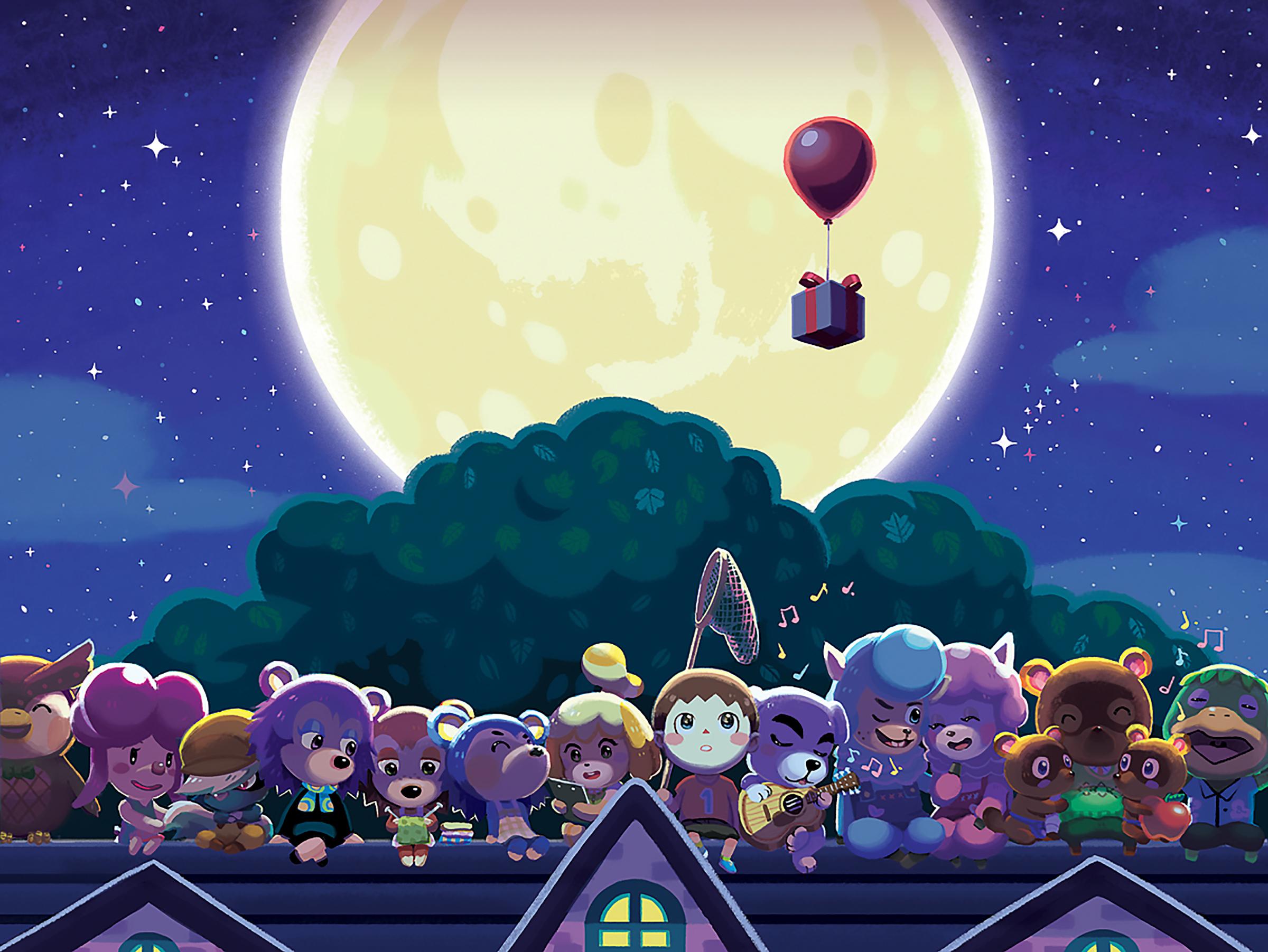 Animal Crossing Cute Night Sky Wallpaper By Omocat Kawaii Hoshi