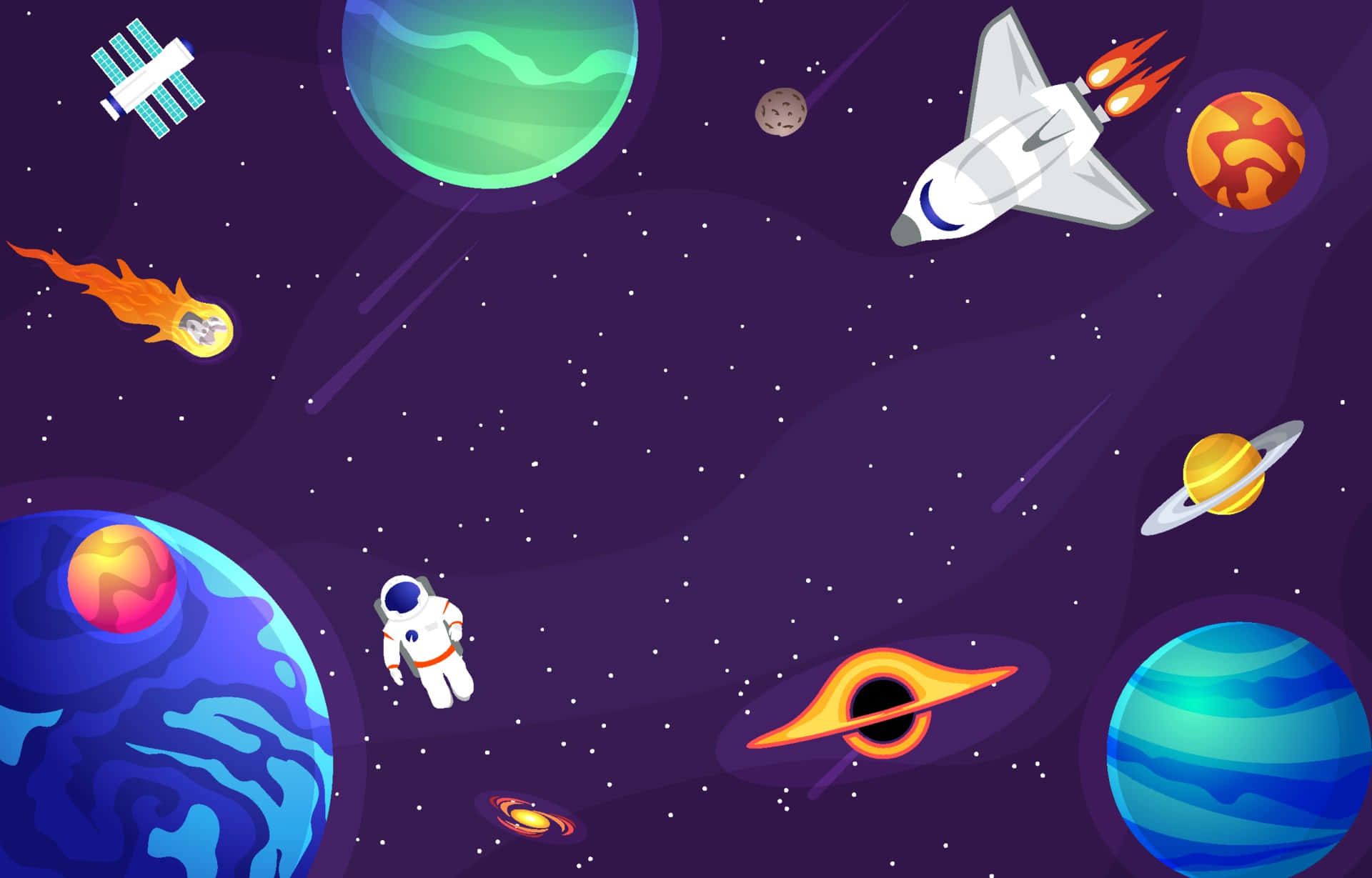 Cartoon Space Wallpaper