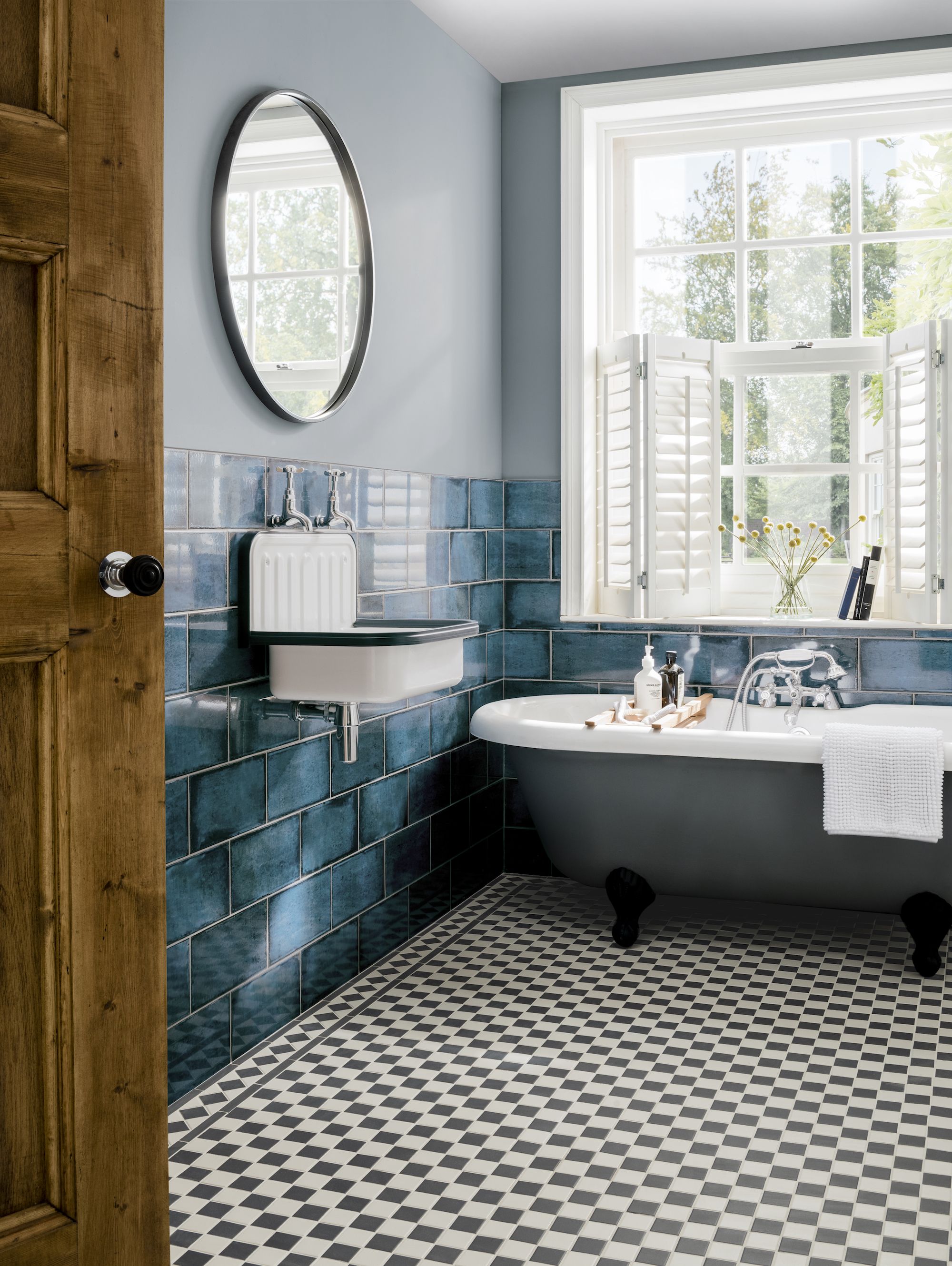 Catania Blue Glazed Tile Topps Tiles Bathroom With