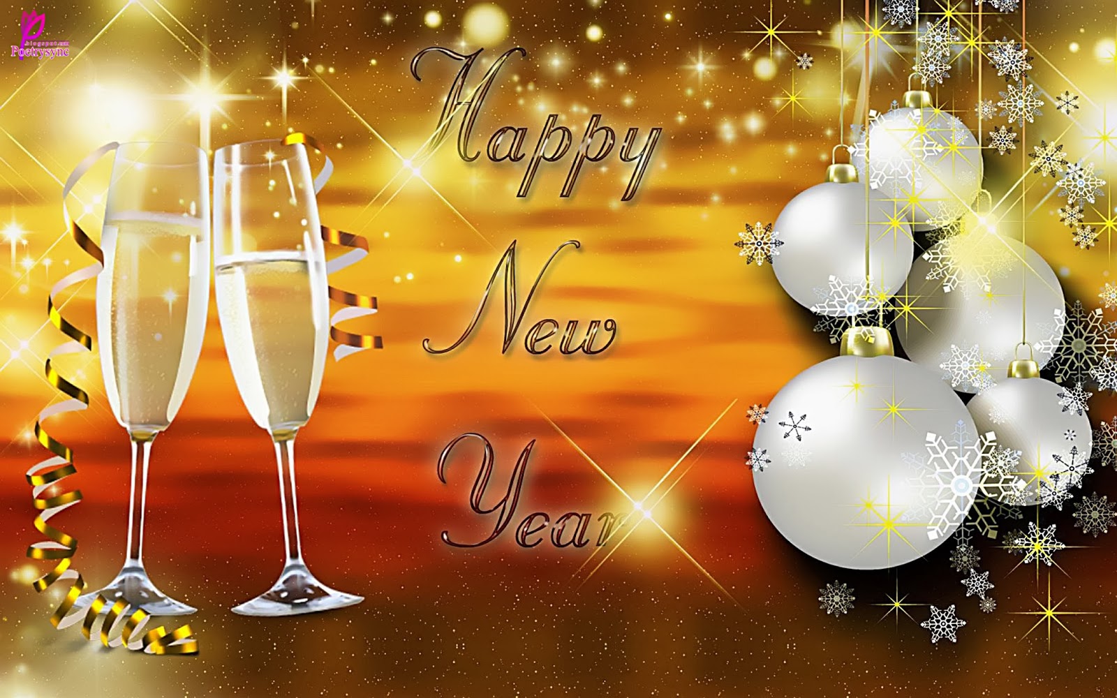 Happy New Year Wishes And Christmas Wallpaper With Greetings