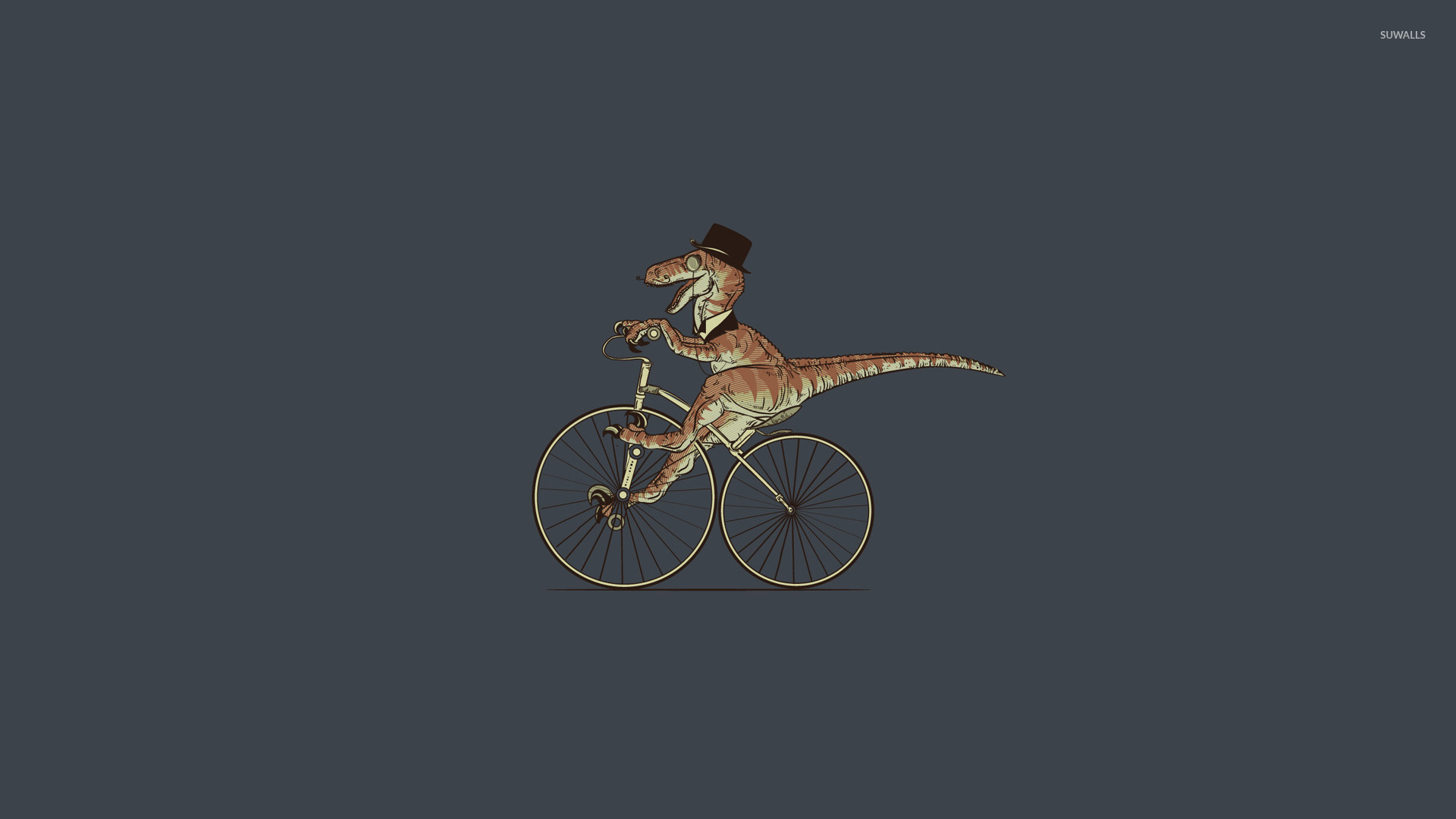 T Rex On Bicycle Wallpaper Funny