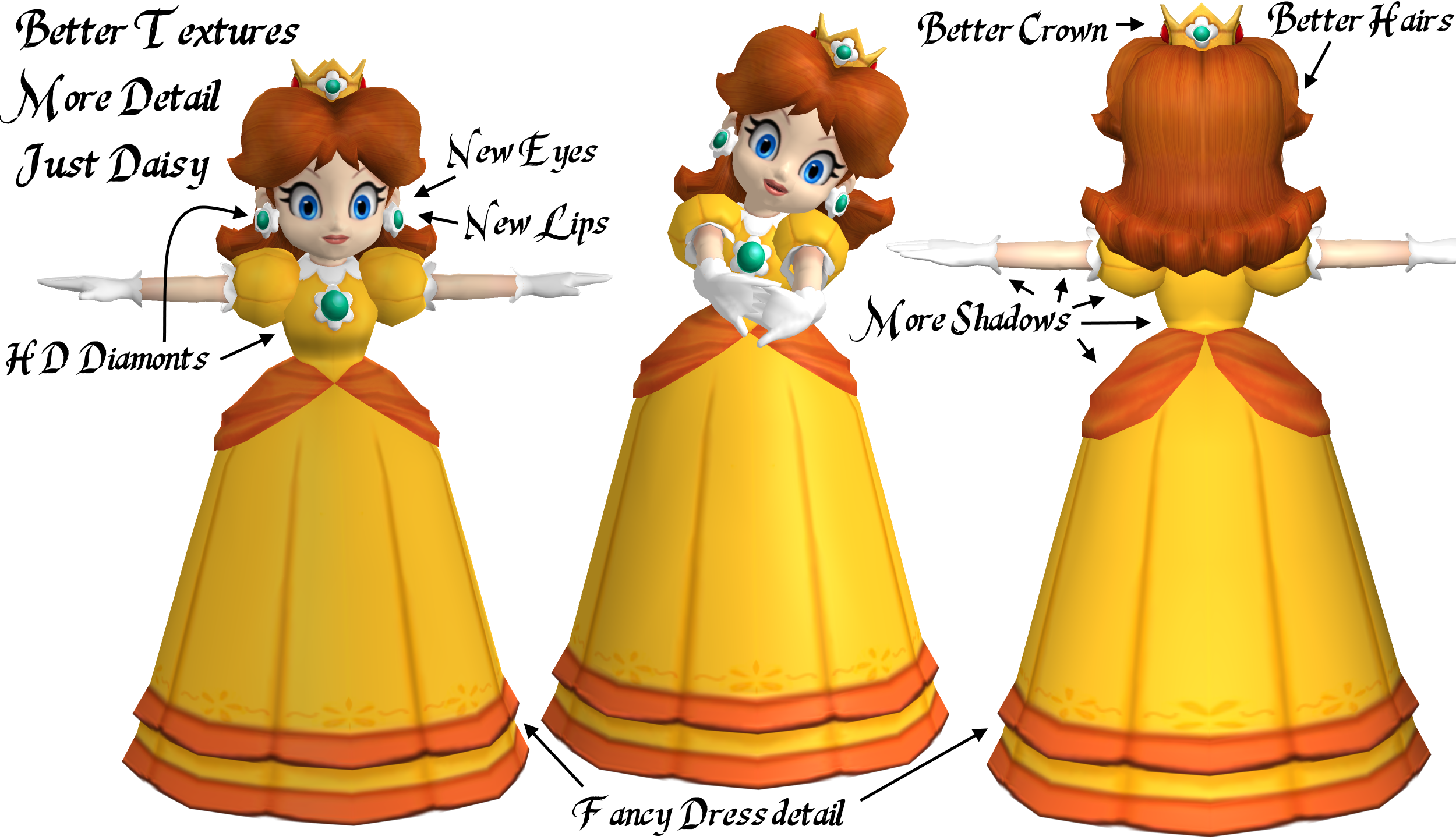 Princess Daisy HD Textures For Xna By Arrow U