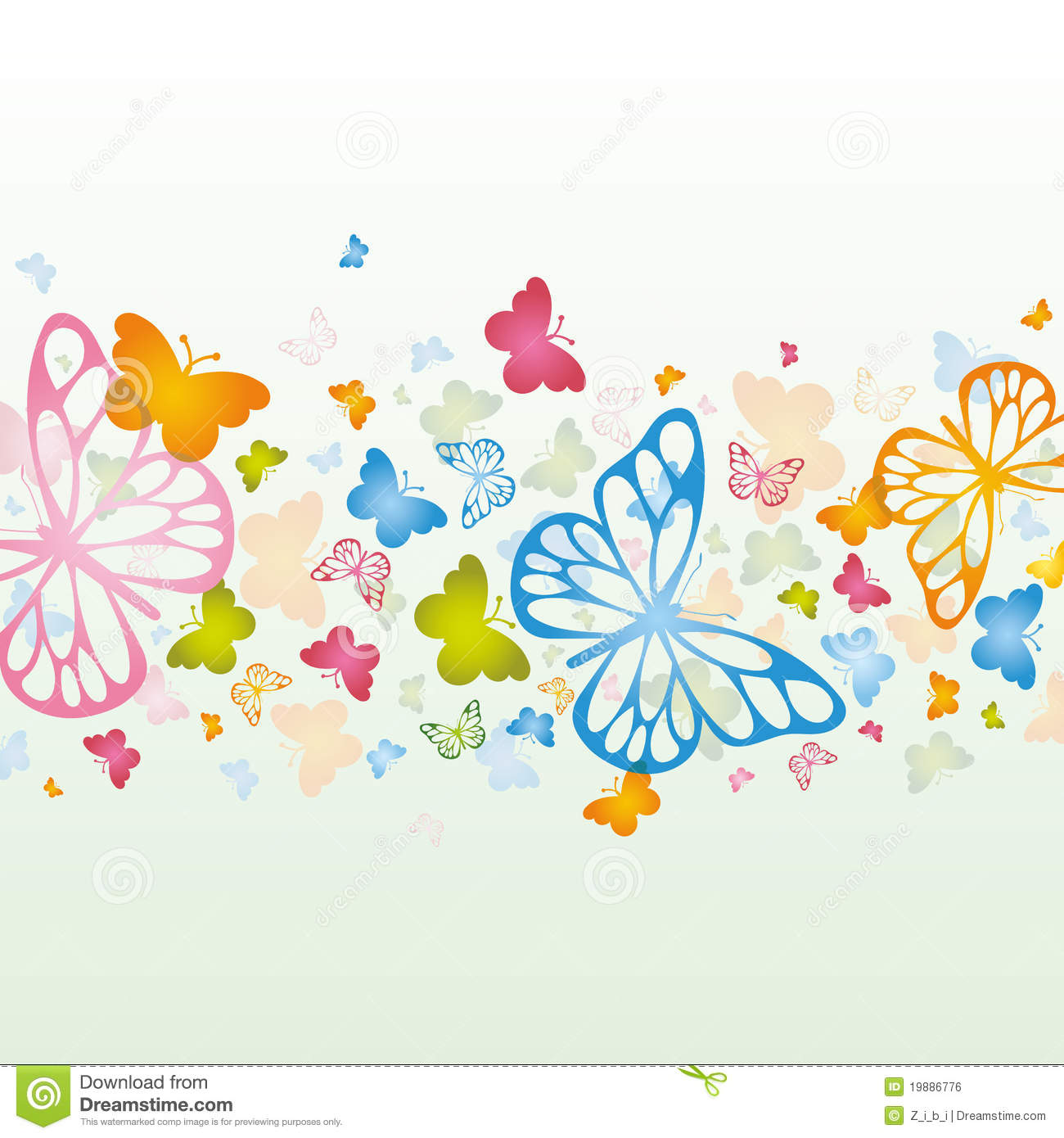 Colorful Background With A Lof Of Butterfly