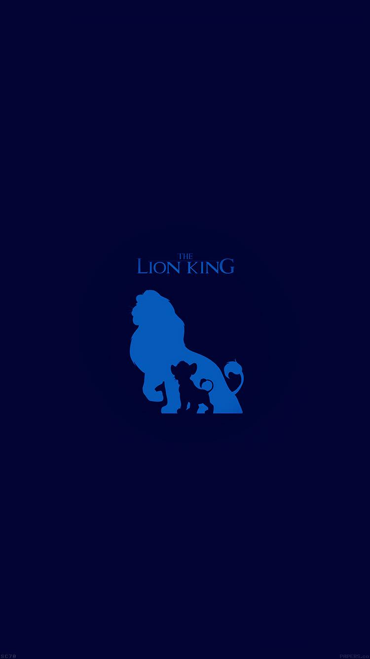 The Lion King Blue Minimal Art iPhone Wallpaper