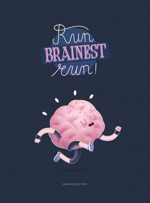 Premium Vector Train Your Brain Poster With Lettering Running