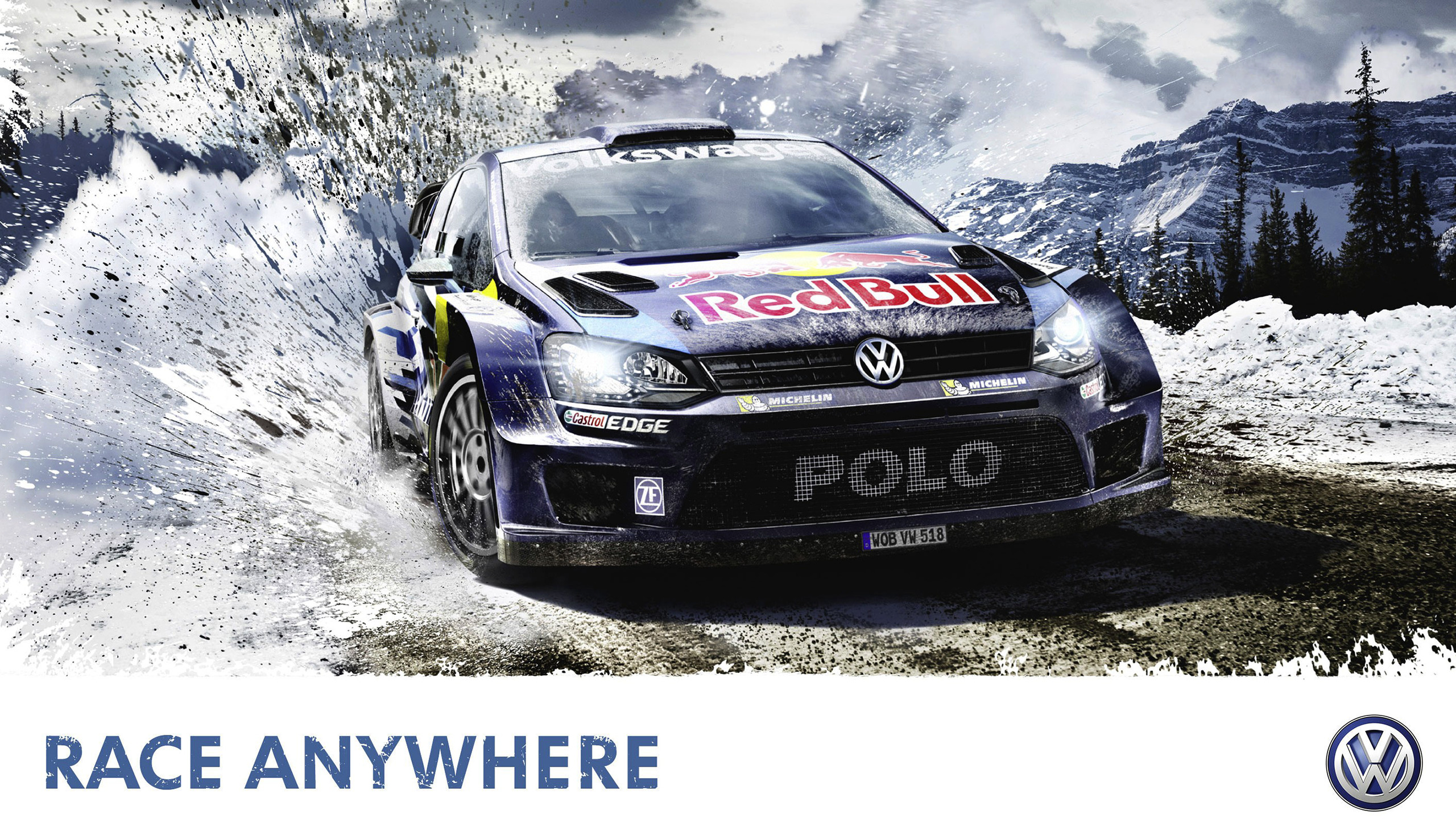 Volkswagen Polo Rally Cars Wrc Vw Snow Mud Video Games Ios Car Vehicle Red Wallpaper