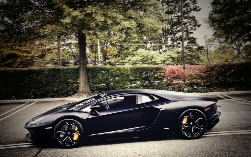 Cars Lamborghini Aventador Black Wallpaper