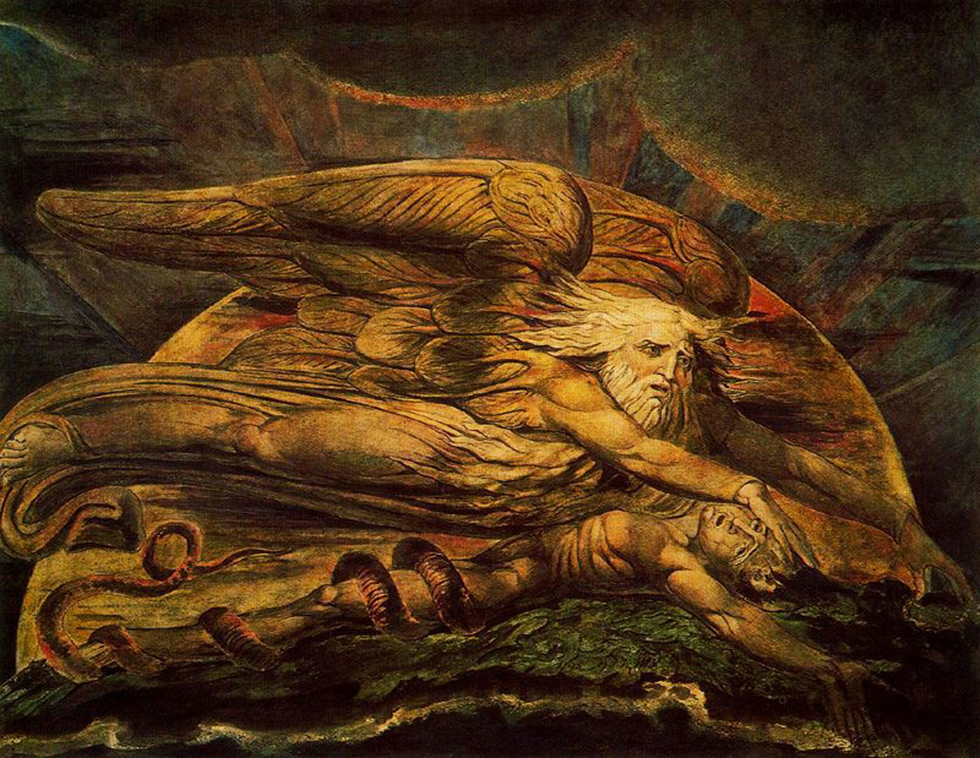 Elohim Created Adam William Blake Wallpaper Image
