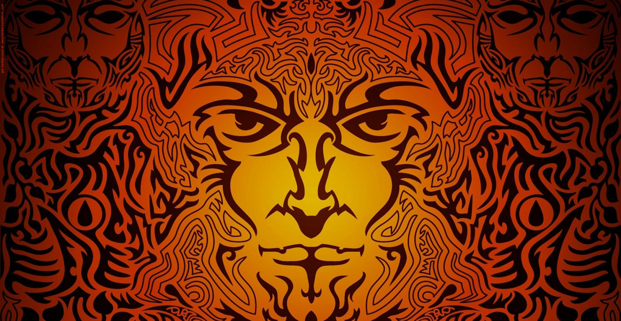 Lion Man Tribal Background Evolutions