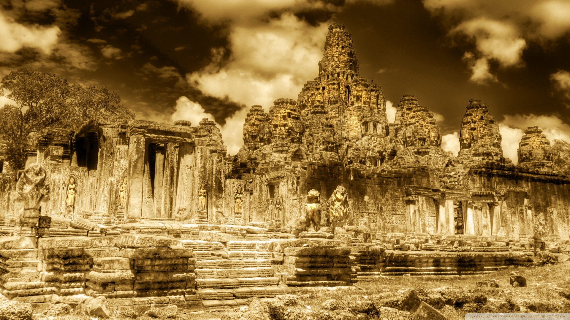 Cambodia Wallpaper The Towers Of Angkor Thom