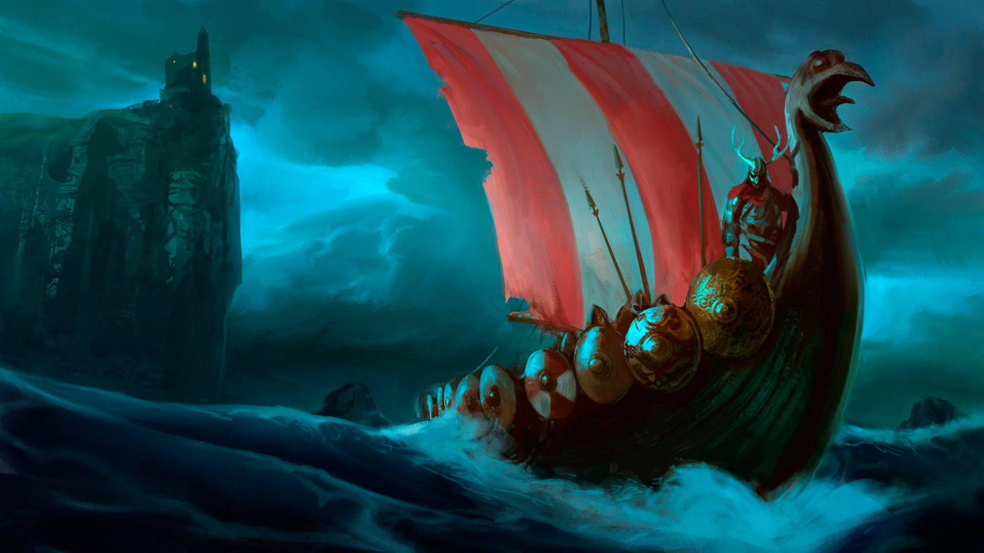 Viking Ship Wallpaper