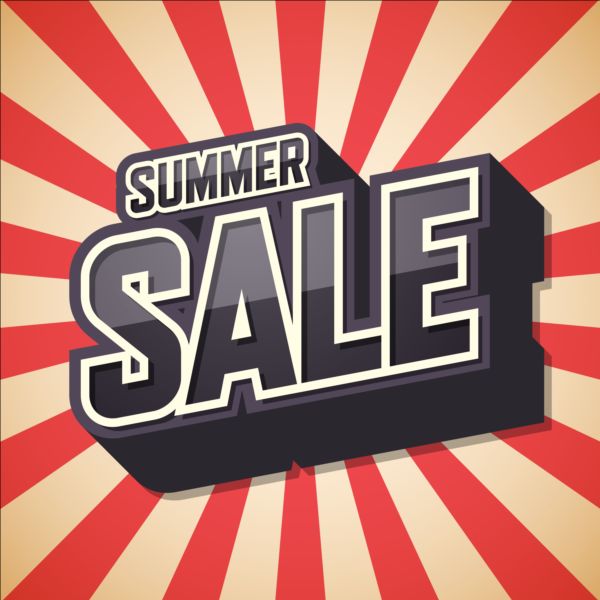Summer sale text with cartoon background vector   Vector Background