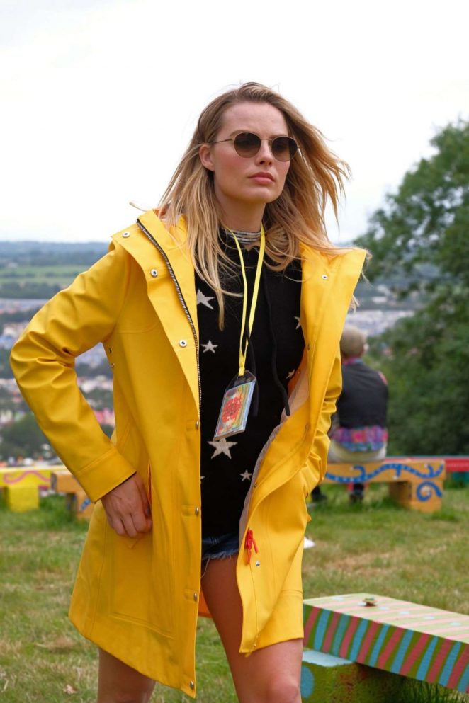 Margot Robbie And Cara Delevingne At Glastonbury Festival