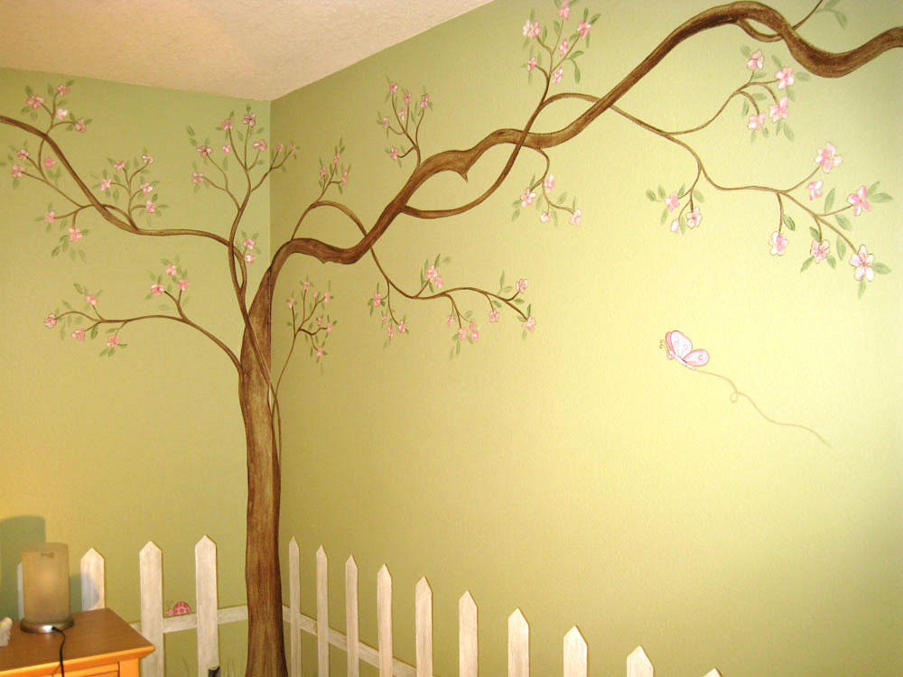 Tree Wall Mural Grasscloth Wallpaper